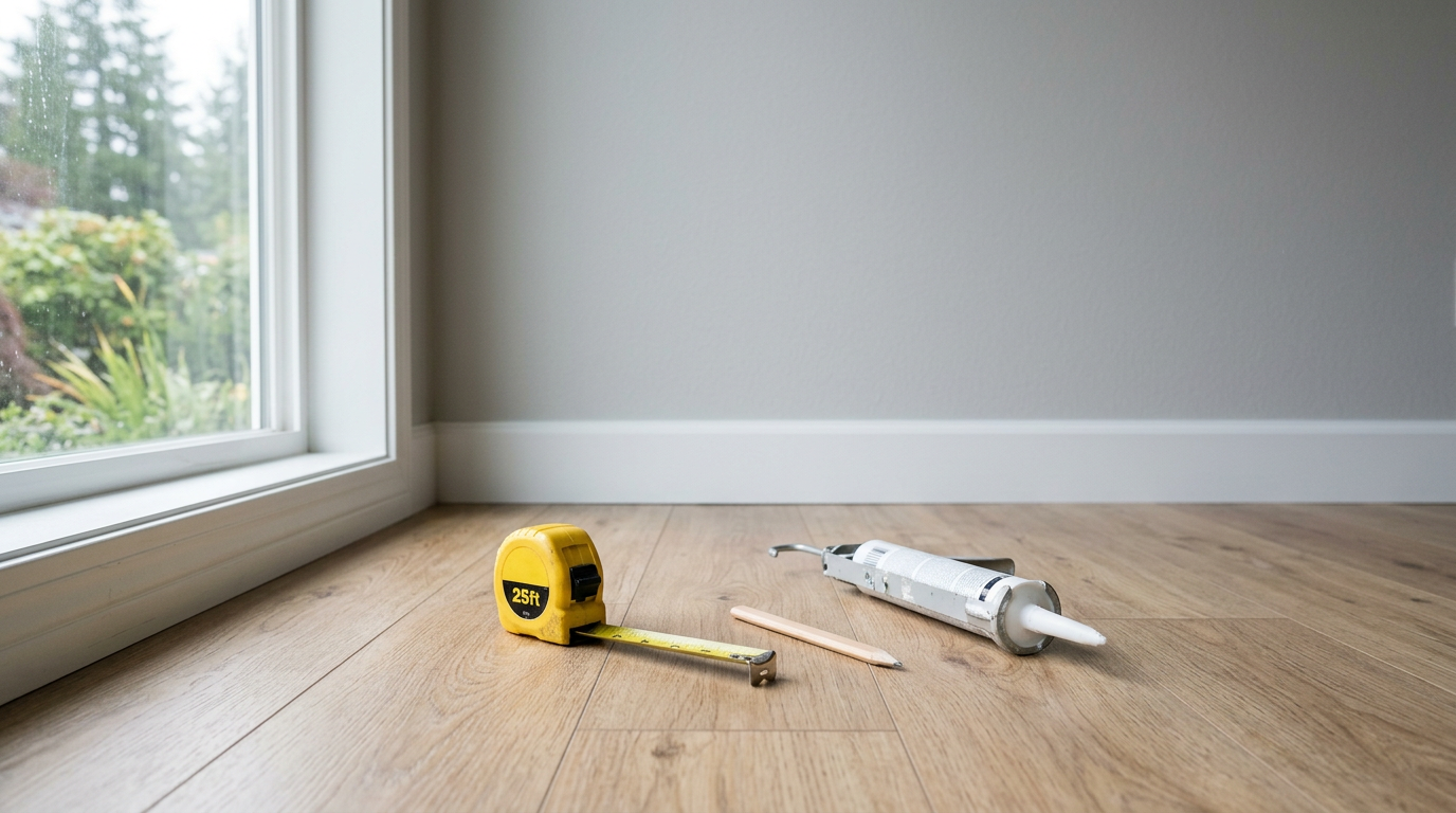 The cost of an interior remodel in a Seattle home with new flooring and trim.