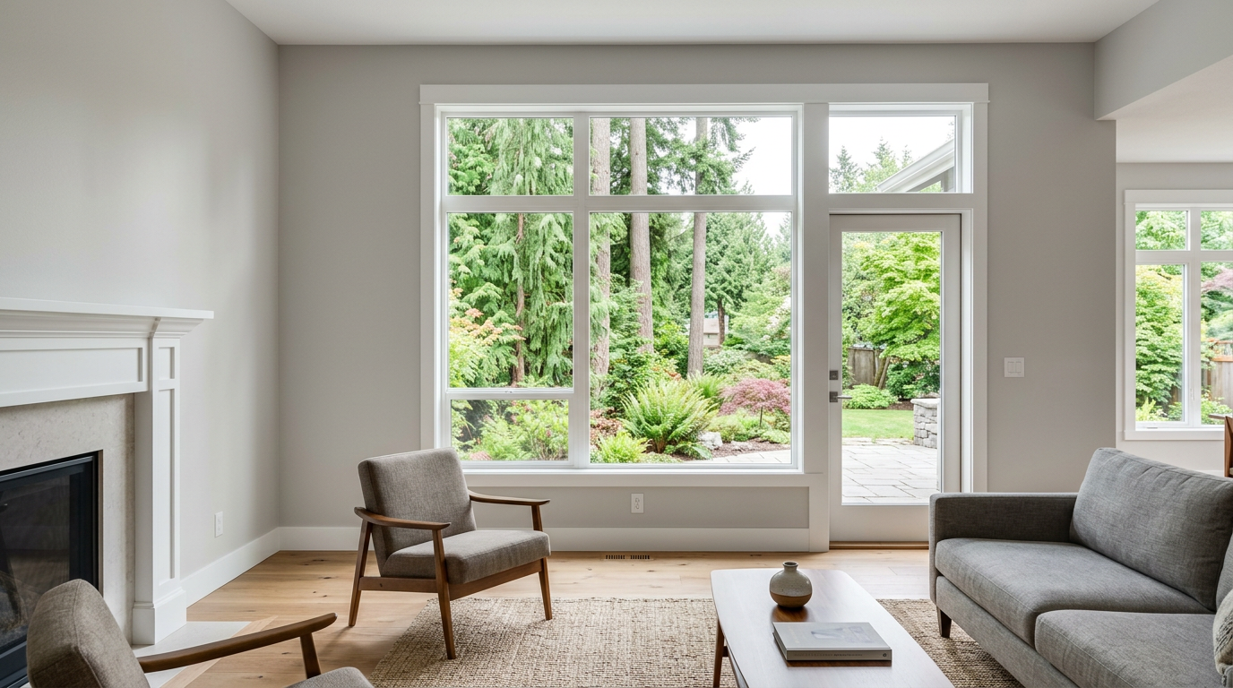The clean, bright interior of a home after an interior remodel in Mukilteo, WA.
