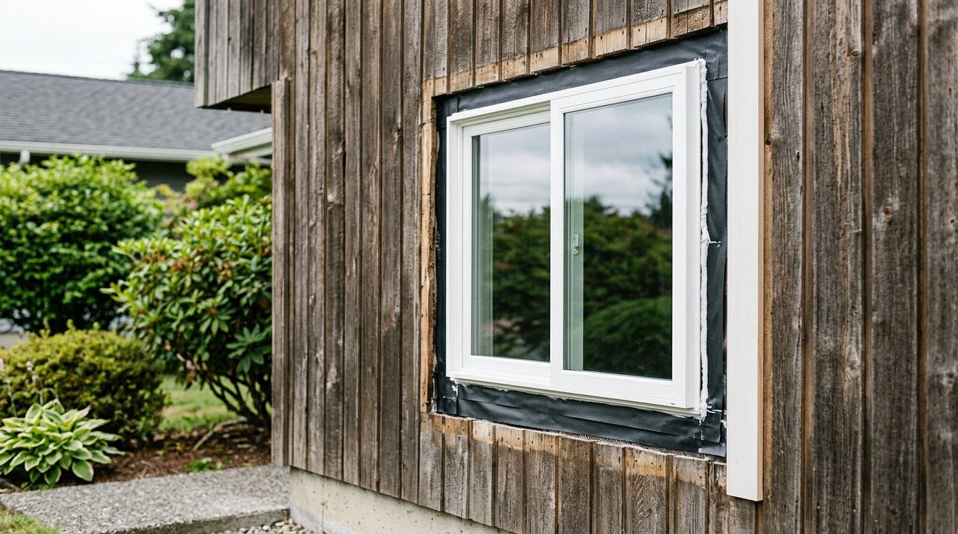 A newly installed, energy-efficient replacement window on a home in Mountlake Terrace, WA.