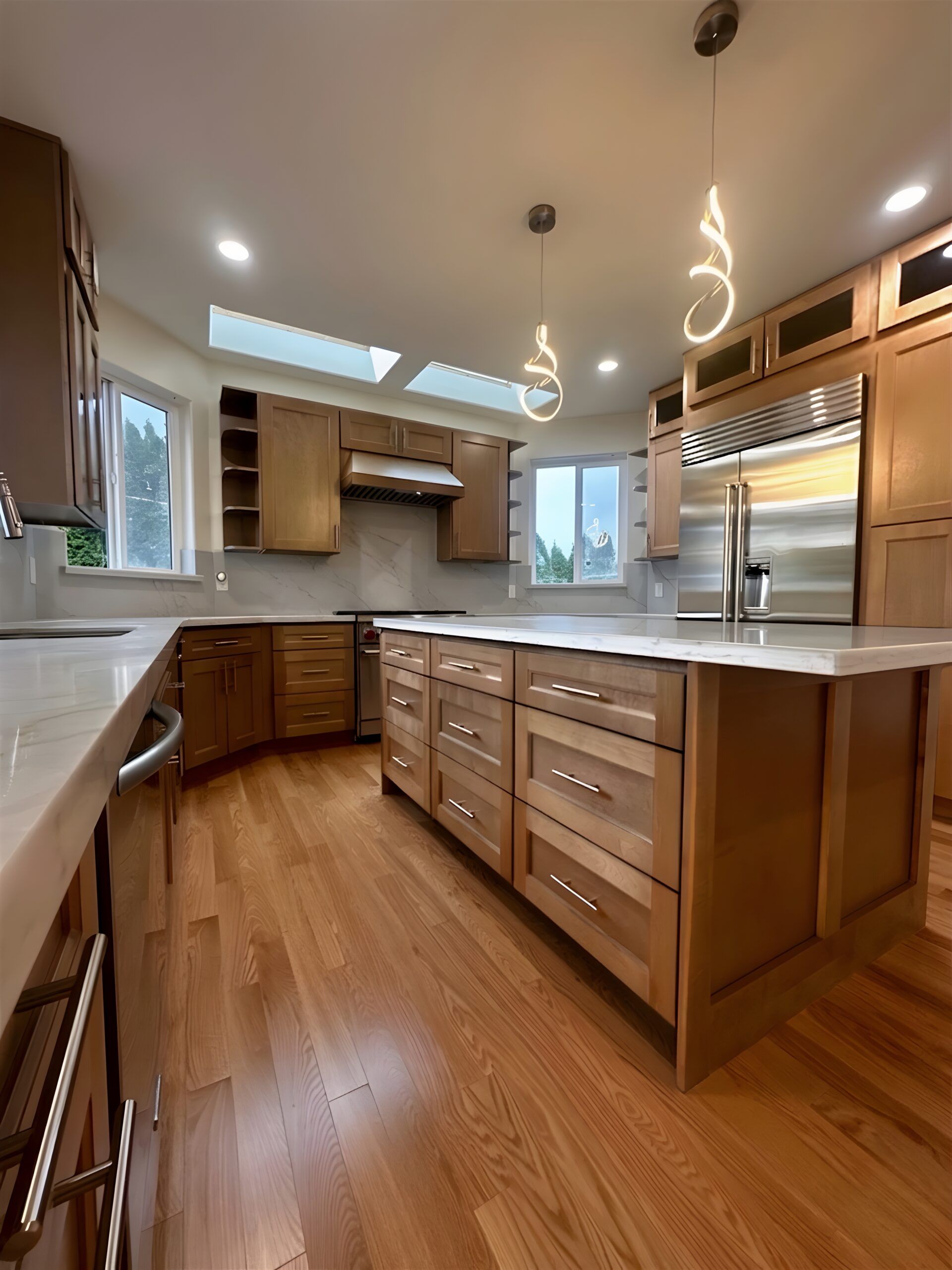 Light Wood Kitchen Remodel with White Quartz in the Seattle Area